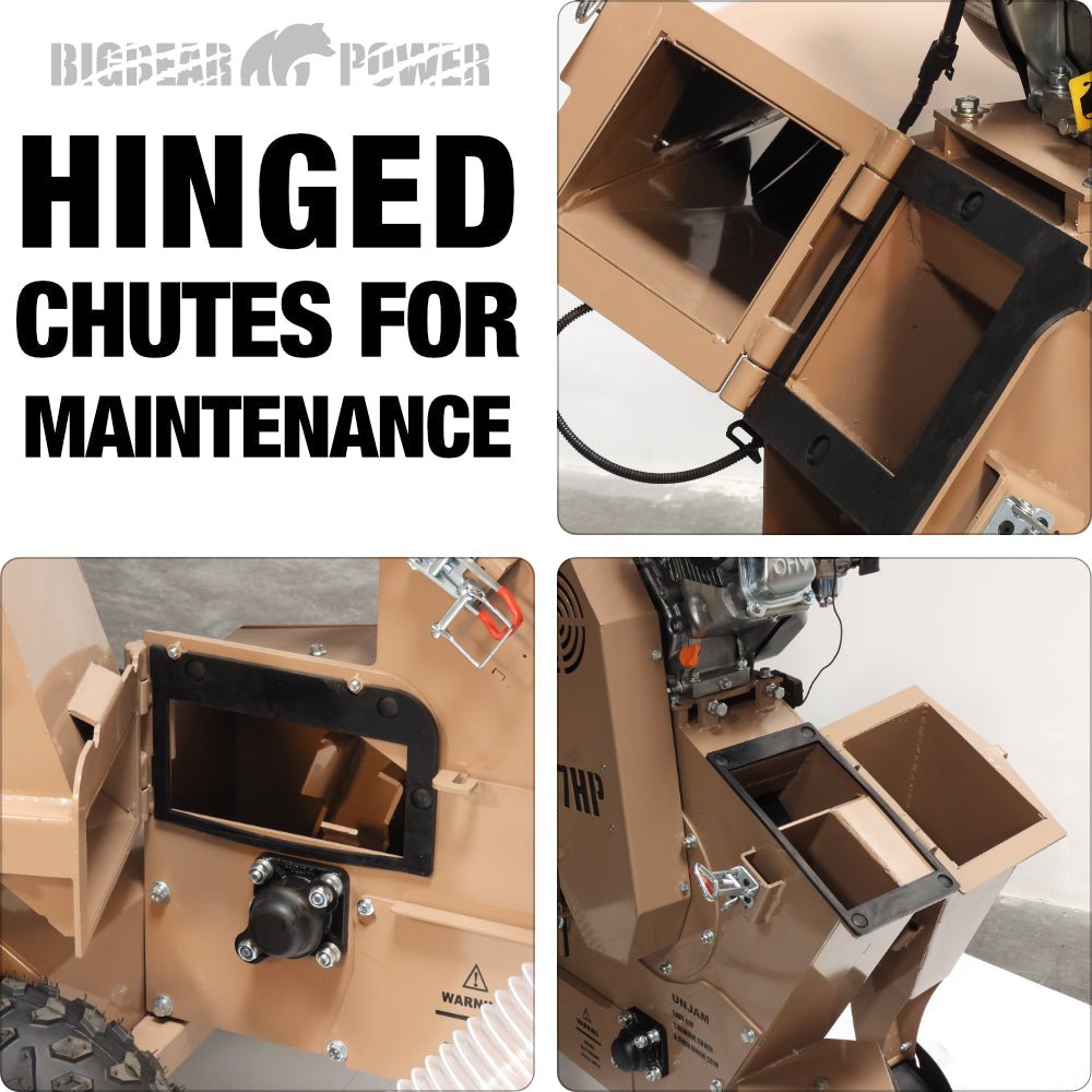 BigBear Power BBC31E Tornadic Wood Chipper 3" 7 HP Shredder with Vacuum Gas Powered Commercial Electric Start New