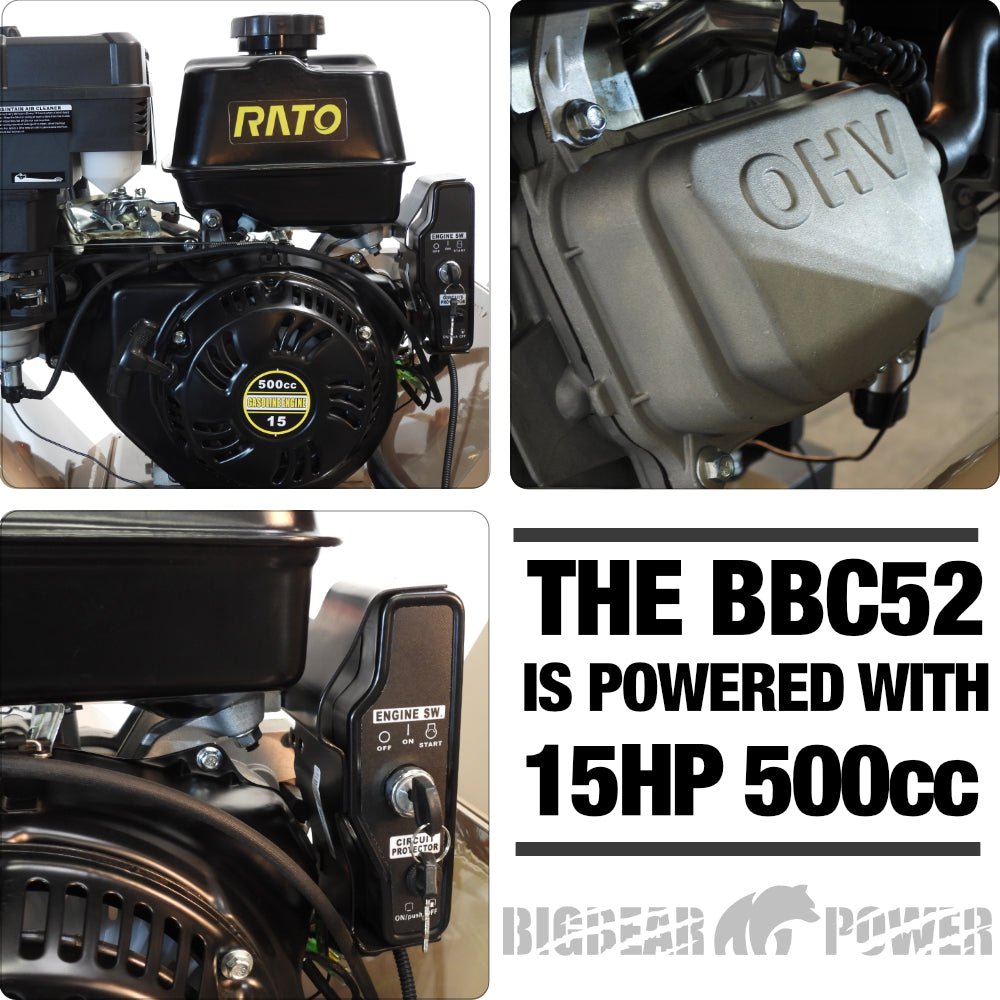 BigBear Power BBC52 Tornadic Wood Chipper 5" 15 HP Gas Powered Commercial Self Feeding Electric Start New