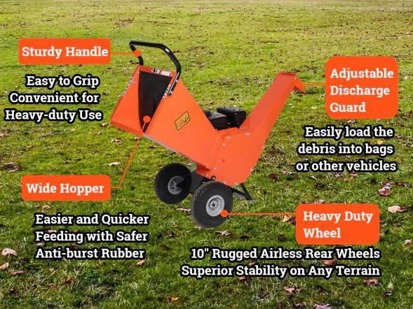 EFCUT R30 Wood Chipper 3" Shredder Mulcher 7HP 212cc Horizontal 4-stroke Gas-Powered Compact New
